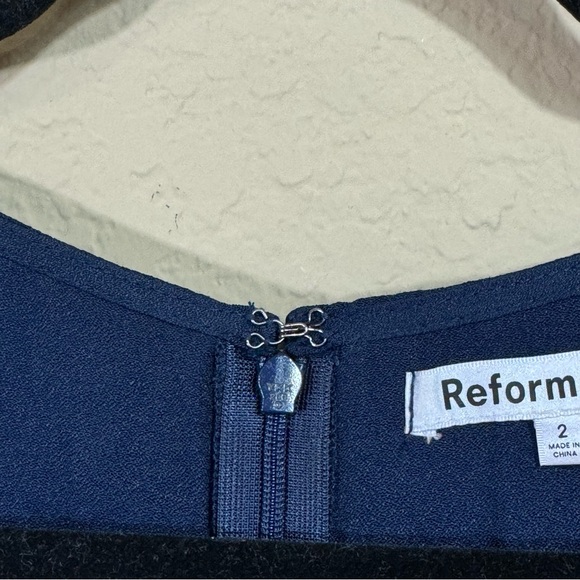 Reformation Women's Navy Lucian Mini Dress Size 2 Heart Button Preppy Party 90's - Picture 9 of 13